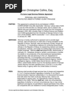 Pro Bono Legal Services Retainer Agreement. Attorney: Loren Christopher Collins, Esq. Client: Lucas Daniel Smith. April, 2014.