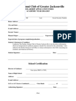 Purdue Alumni Club of Greater Jacksonville: Scholarship Application Form ACADEMIC YEAR 2014-2015