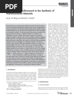 Applications of Ultrasound To The Synthesis of Nanostructured Materials