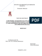 Carcinomul Mamar Ductal Invaziv - Corelaţii Ale Factorilor de Prognostic Clinico-Patologici Cu Imunoexpreisa Receptorilor Hormonali Şi A Oncoproteinei Her2nev 1