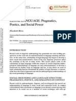 Legal Languaje Pragmatics Poetics and Social Power