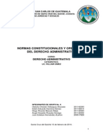 Normas Constitucionales Yordinarias Del Derecho Administrativo