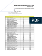 List of Qualified Workers For 2nd CBT in 2014