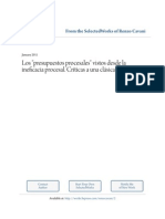 Los Preupuestos Procesales Vistos Desde La Ineficacia Procesal