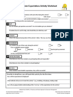 Classroom Behavior Activity Worksheet