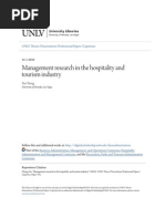 Management Research in The Hospitality and Tourism Industry