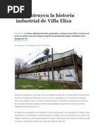 Reconstruyen La Historia Industrial de Villa Elisa