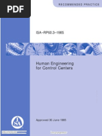 ISA RP60.3 Human Engineering For Control Centers