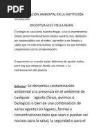 Contaminación Ambiental en La Institución Introducción