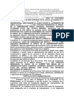 Acta Contitutiva y Estatutos Sociales de La Junta de Condominio Del Edificio