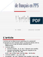 Gramaire Français - L'article