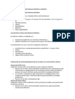 Características Clínicas Del Sindrome Nefrótico y Nefrítico