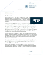 Michael Chertoff Letter To Senator Christopher (June 14, 2007)