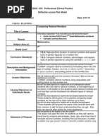 Comparing Rational Numbers Lesson Plan