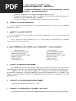 Cuestionario Derecho Procesal Civil y Mercantil II - Primer Parcial