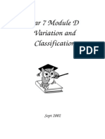 Year 7 Module D Variation and Classification: Sept 2002