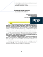 COMUNICACIÓN, CULTURA E IDENTIDAD REFLEXIONES EPISTEMOLÓGICAS - Dr. Gilberto Gimenez