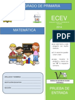 Prueba 6° Entrada 2014 Matematica