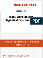 Global Business: Trade Agreements, Organizations, Institution