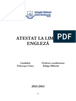 Atestat Final Engleza