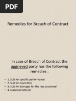 Remedies For Breach of Contract