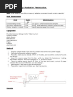 Practical Activity Radiation Penetration