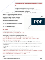 Ex - Probabilités Conditionnelles Et Variables Aléatoires - Corrigé