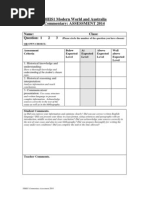 10HIS1 Commentary Assessment 2014