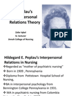 Peplau's Interpersonal Relations Theory: Zafar Iqbal Sr. Lecturer Jinnah College of Nursing