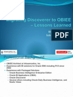 Migrating Discoverer To Obie e Lessons Learned