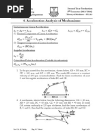 10 Exercise 5 Acceleration Analysis of Mechanisms