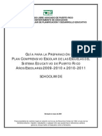 Guia para La Preparacion Del Plan Comprensivo Escolar 2009