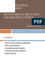 HRM Spring 2014 Semester - Lecture 4&5 (Job Analysis & Design)