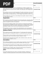 300 Word Essay Rubric Score/Comments Ideas/Content