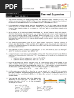 PROBLEM SET - Thermal Expansion April 28, 2014