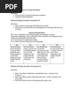 Plant Unit Rubrics