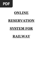 Online Reservation System For Railway