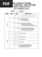 Yearly Lesson Plan Ict Literacy 2014: SMK Taman Tasik 68000 Ampang, Selangor