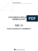 NEC 13 Contabilización de La Depreciación