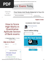 How To Score High Marks in Quantitative Aptitude Section of Bank Exams - Bank Exams Today