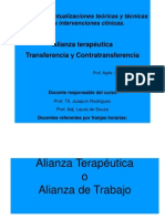 Power Alianza Terapéutica, Transferencia y Contratransferencia 2014