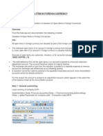 Valuation of Open Item in Foreign Currency