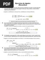 EJERCICIOS ÁLGEBRA - Soluciones