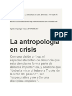 Tim Ingold La Antropología en Crisis