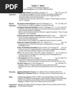 Taylor C. Shaw's Resume