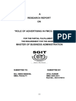 ROLE OF ADVERTISING IN FMCG SECTOR New Research Report