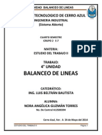 Estudio Del Trabajo Ii Unidad 4 Balanceo de Lineas