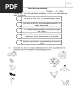 Prueba Seres Vivos y Ambiente