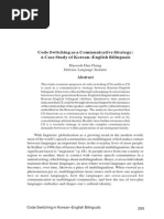 Code Switching As A Communicative Strategy English Korean Bilinguals