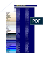 Tabela de Cores HTML